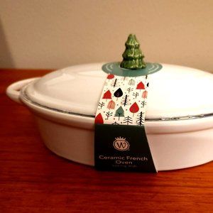 NEW! WIDE EYE DESIGNS WHITE CERAMIC FRENCH BAKER OVEN TREE 10" X 6"